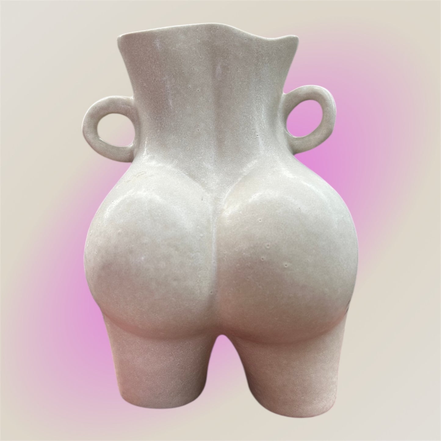 Cream Ceramic Bum Vase | Playful Modern Body-Shaped Home Decor
