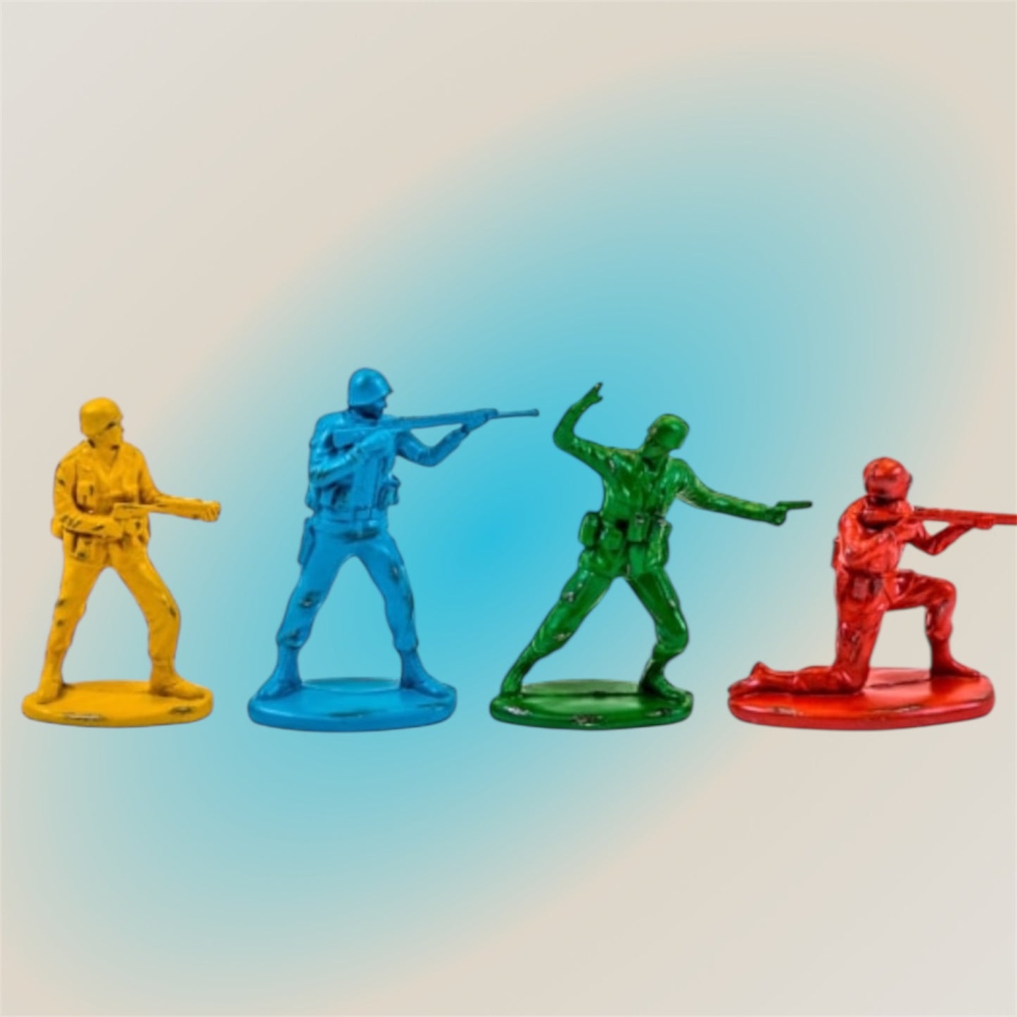 Set of 4 Classic Toy Soldier Coloured Figures | Bold Nostalgic Decor