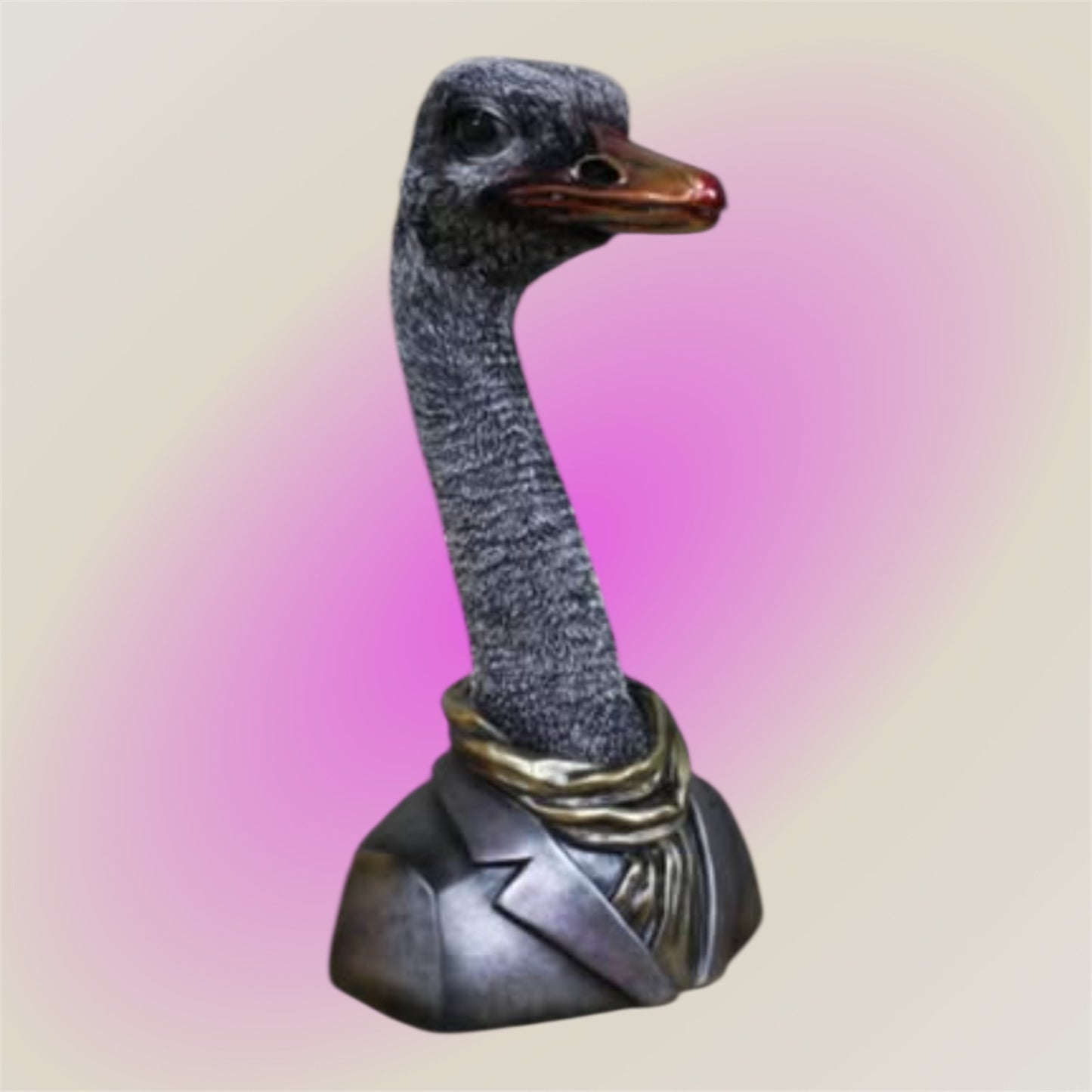 Ostrich Bust – Detailed Resin Sculpture of “Emu”