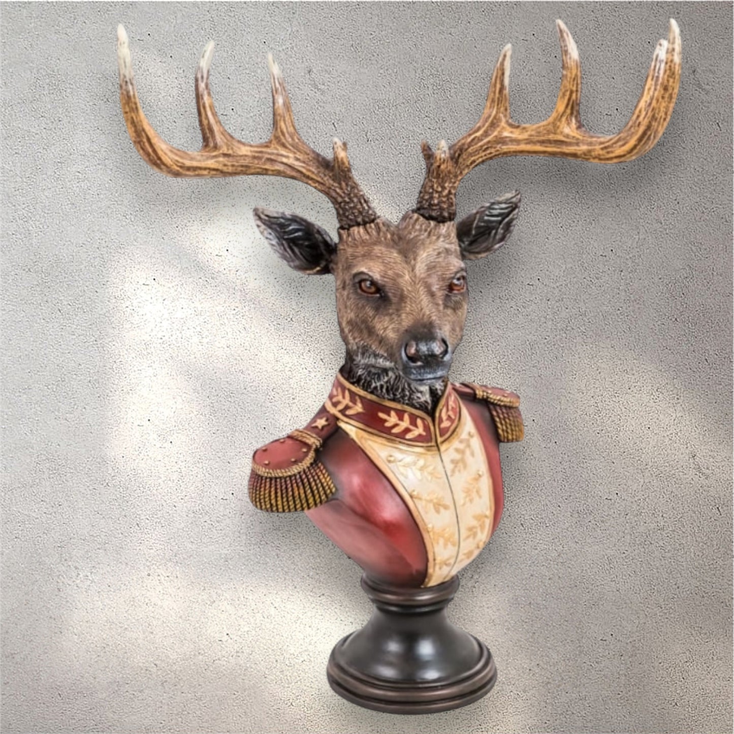 Gentry Stag Bust on round Base - Regal Resin Sculpture