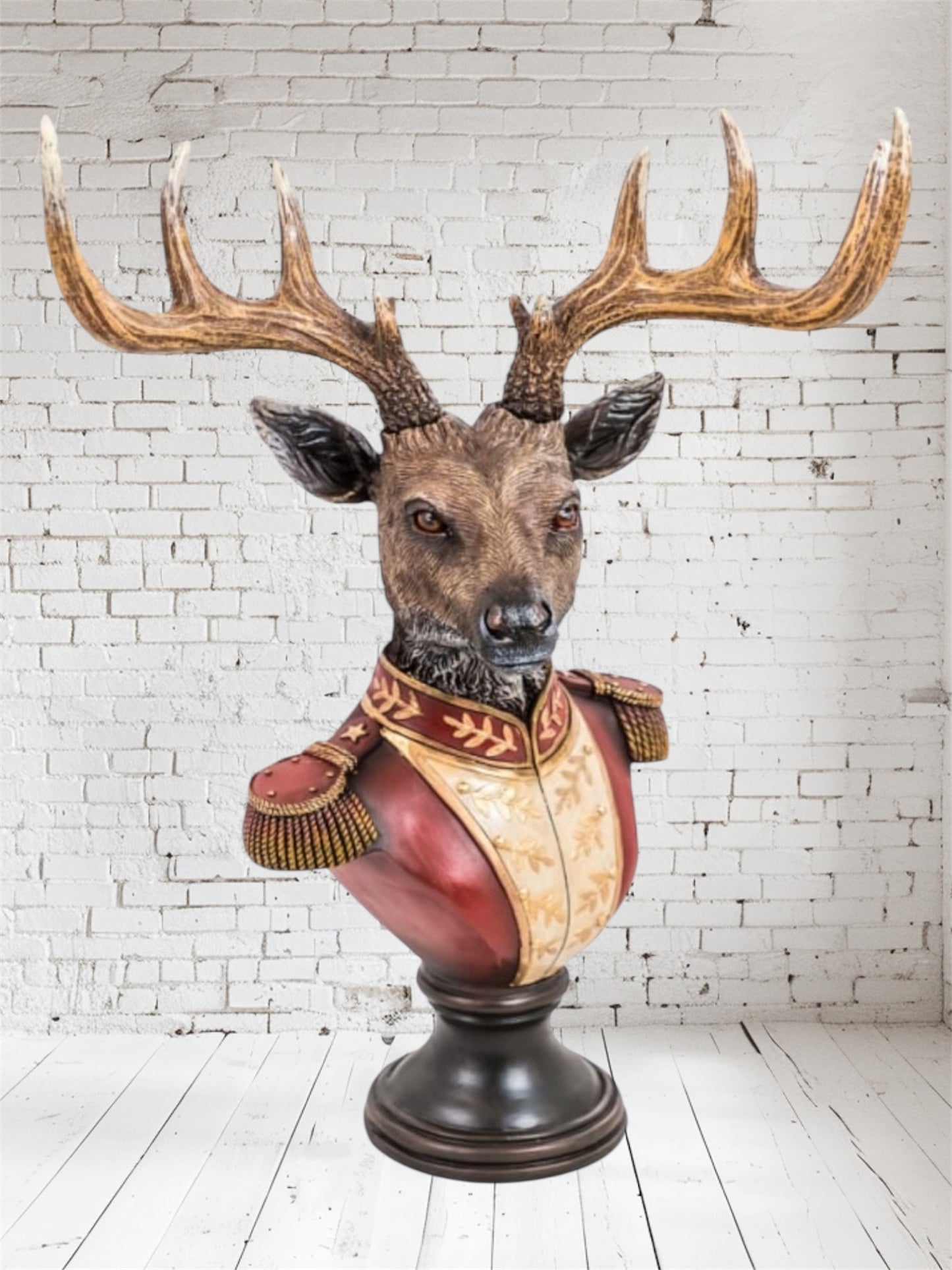 Gentry Stag Bust on round Base - Regal Resin Sculpture