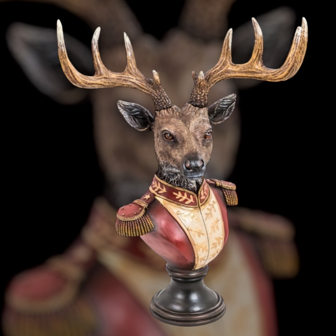 Gentry Stag Bust on round Base - Regal Resin Sculpture