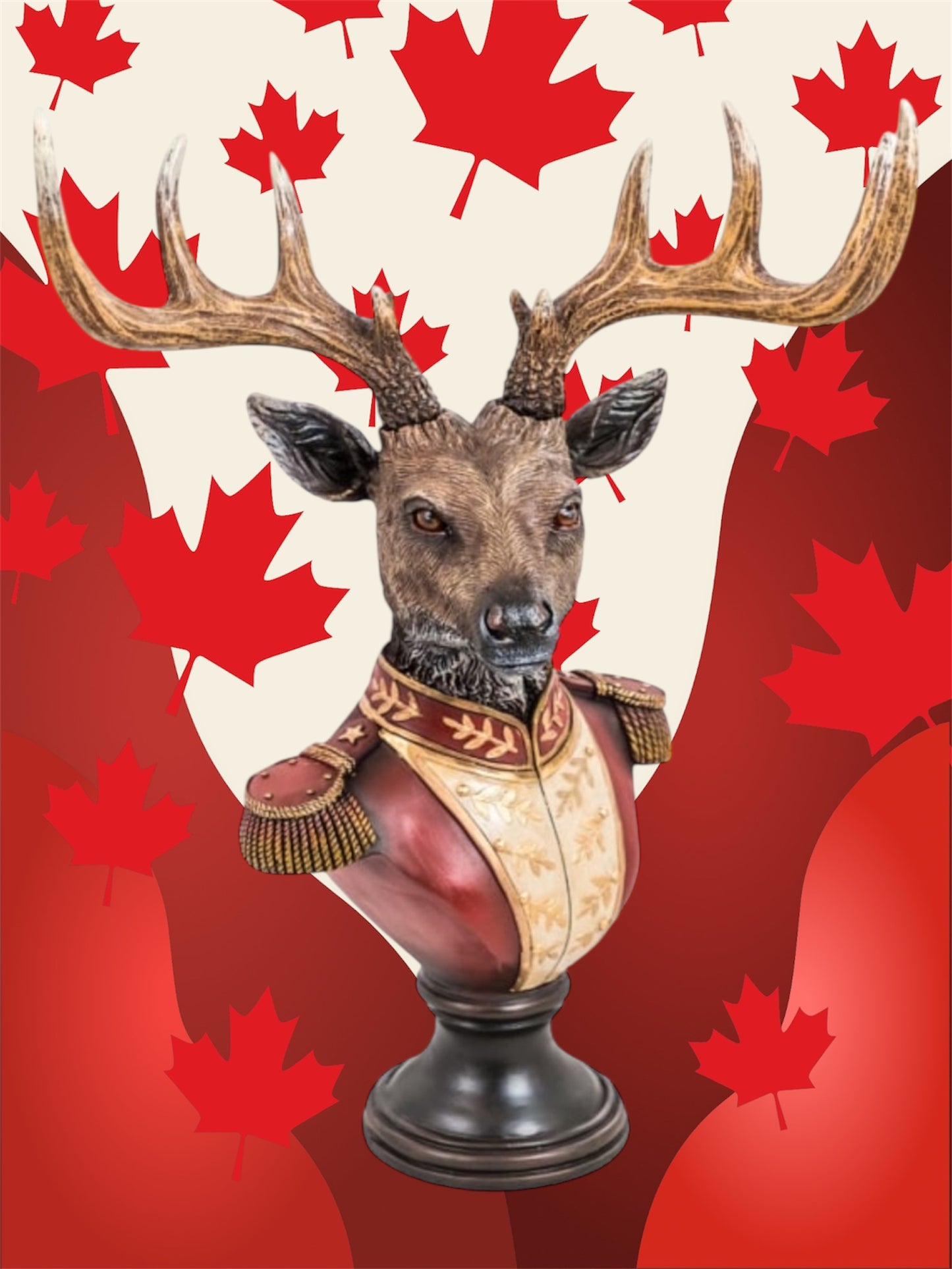 Gentry Stag Bust on round Base - Regal Resin Sculpture