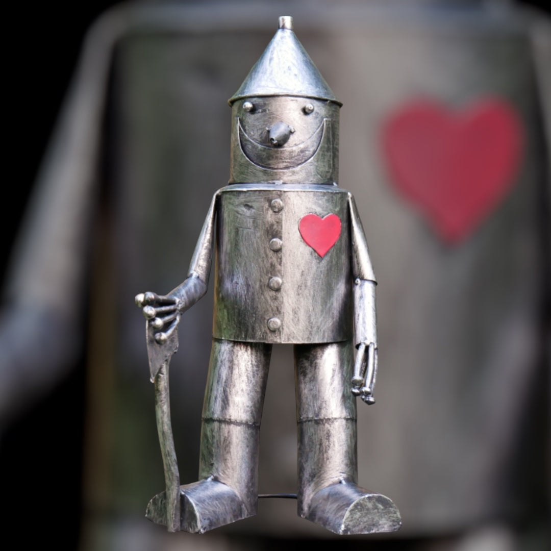 Small Tin Man Ornament - Charming Steel Metal Decoration