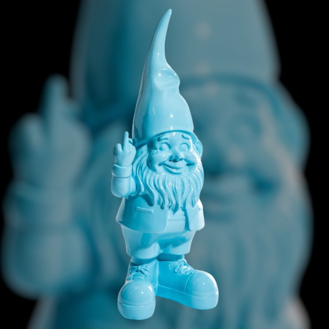 Medium Bright Blue "Naughty Gnome" Figure – Cheeky & Colourful Garden Decor