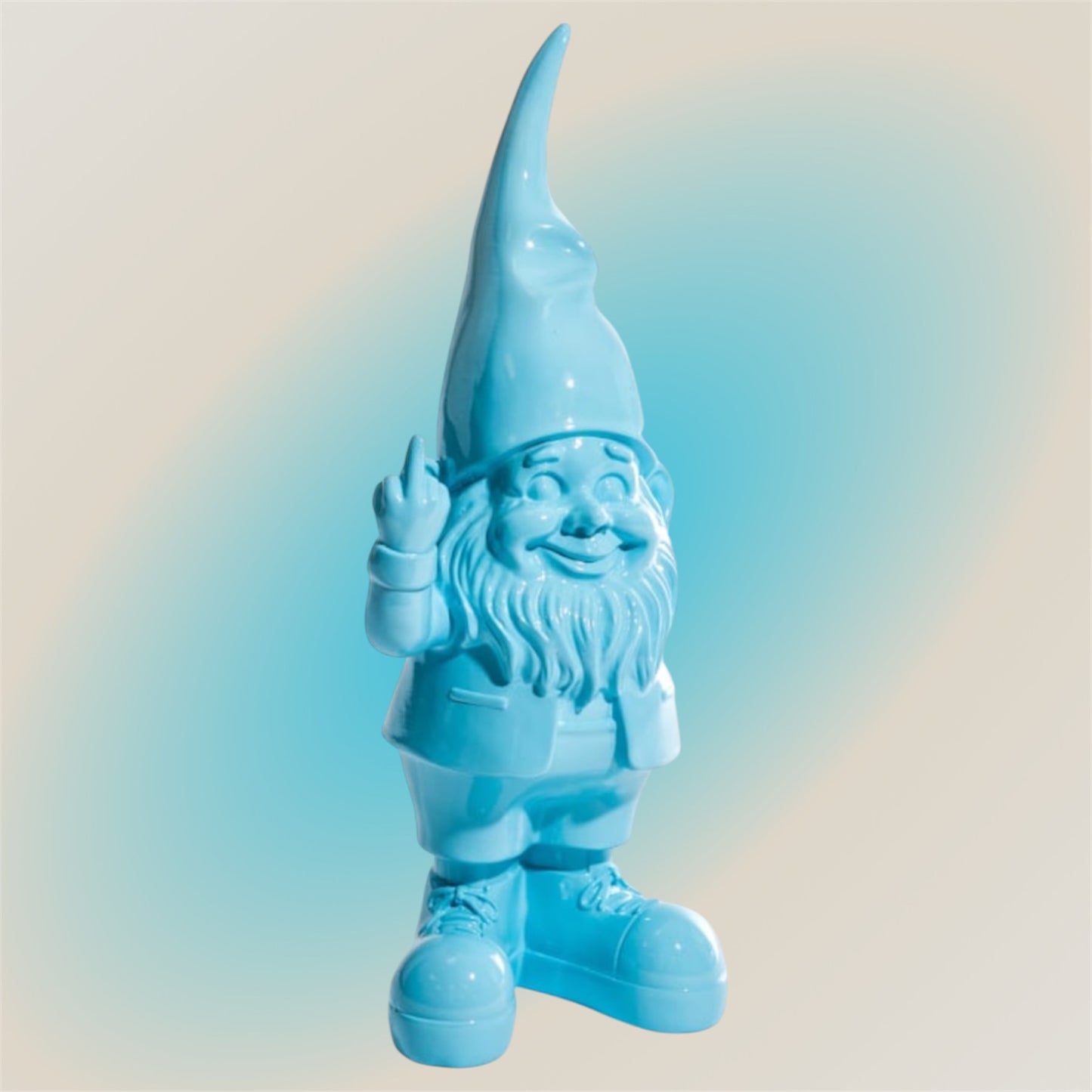 Medium Bright Blue "Naughty Gnome" Figure – Cheeky & Colourful Garden Decor