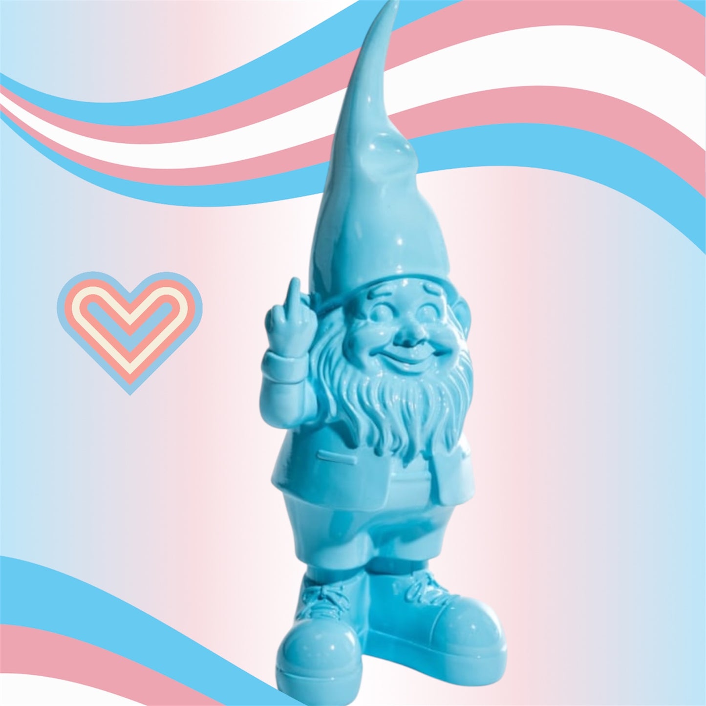 Medium Bright Blue "Naughty Gnome" Figure – Cheeky & Colourful Garden Decor