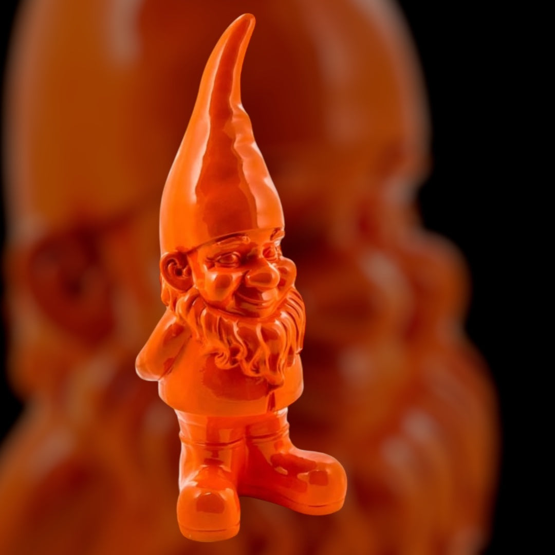 Giant Orange Standing Gnome Figure - Joyful Garden or Home Decor
