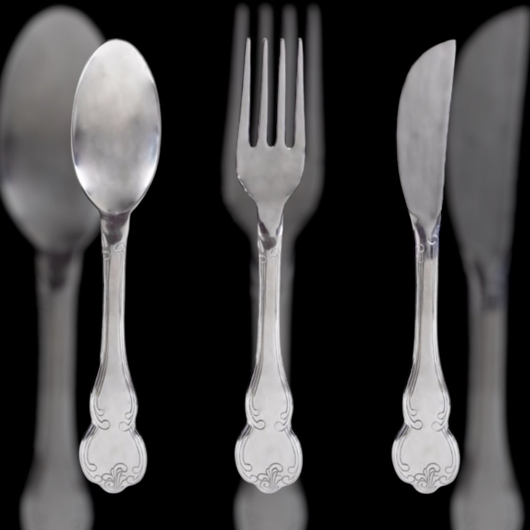 Huge Sliver Knife, Fork, and Spoon Wall Art Set – Elegant Culinary Wall Decor