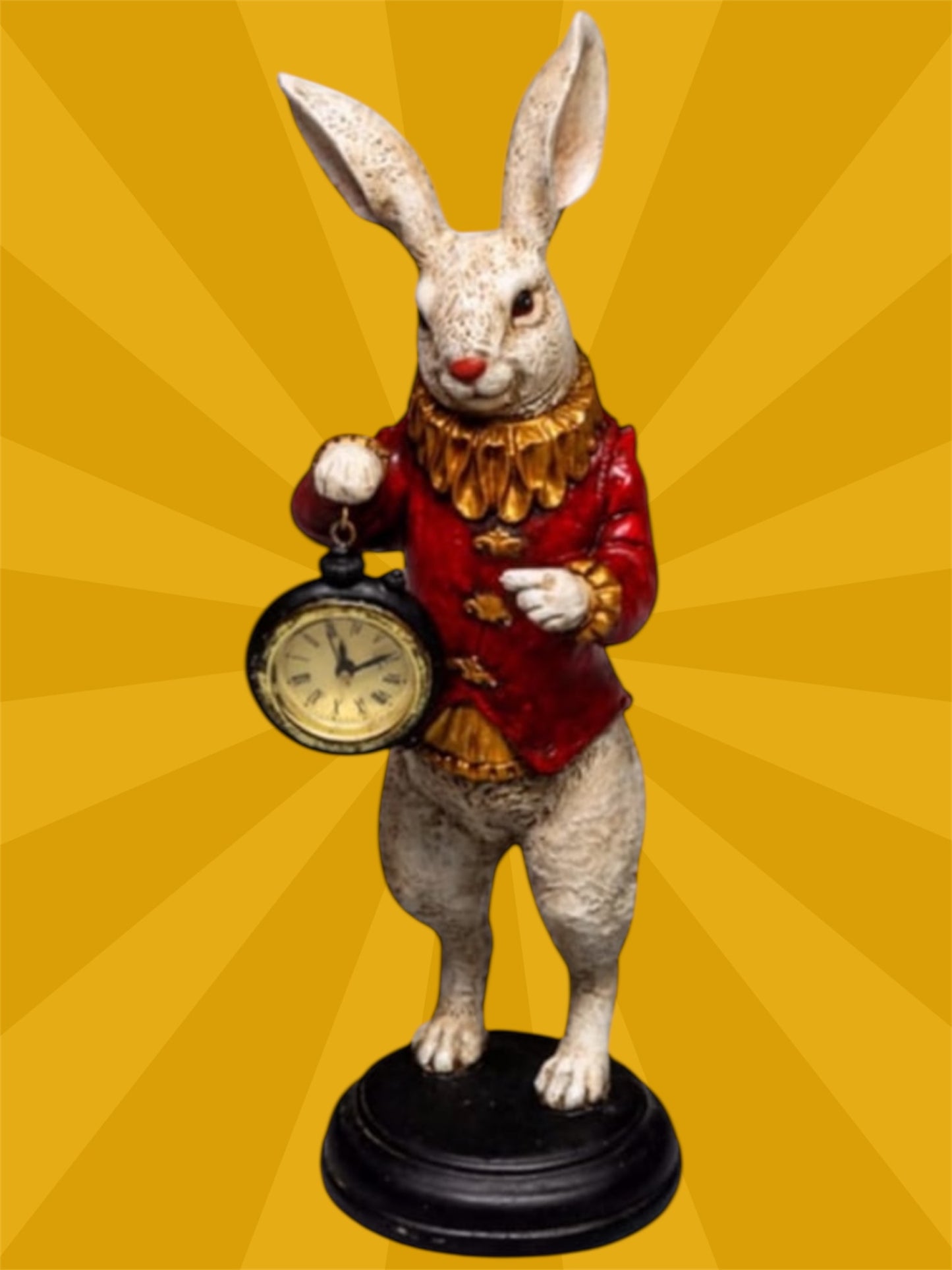 The White Standing Clock Figure with Red Jacket