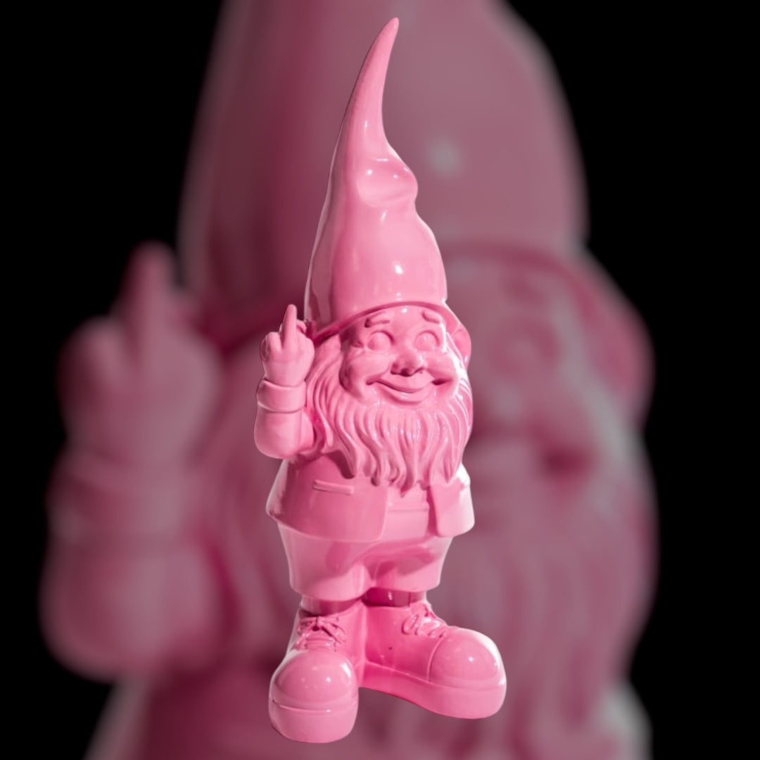 Medium Bright Pink "Naughty Gnome" Figure – Cheeky & Colourful Garden Decor