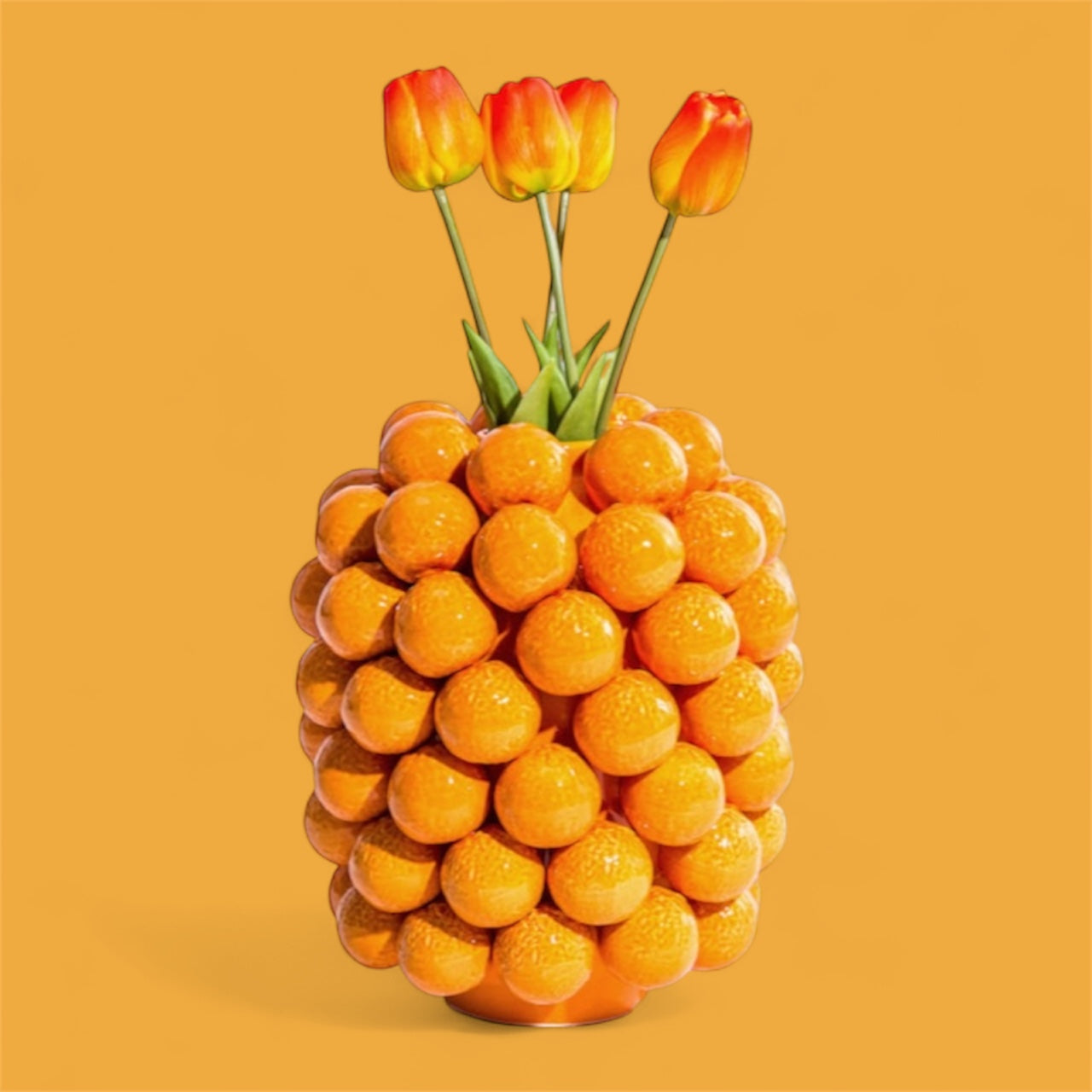 Ceramic Orange Vase – Unique Decorative Fruit-Inspired Vase
