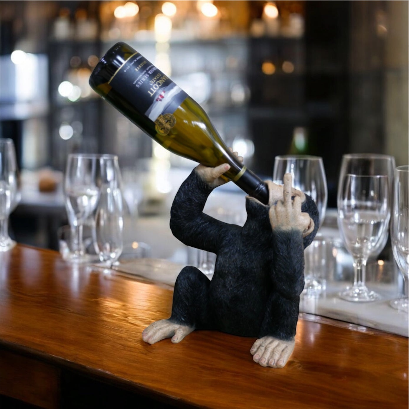 Up Yours Monkey Wine Holder - Playful Wine Bottle Holder