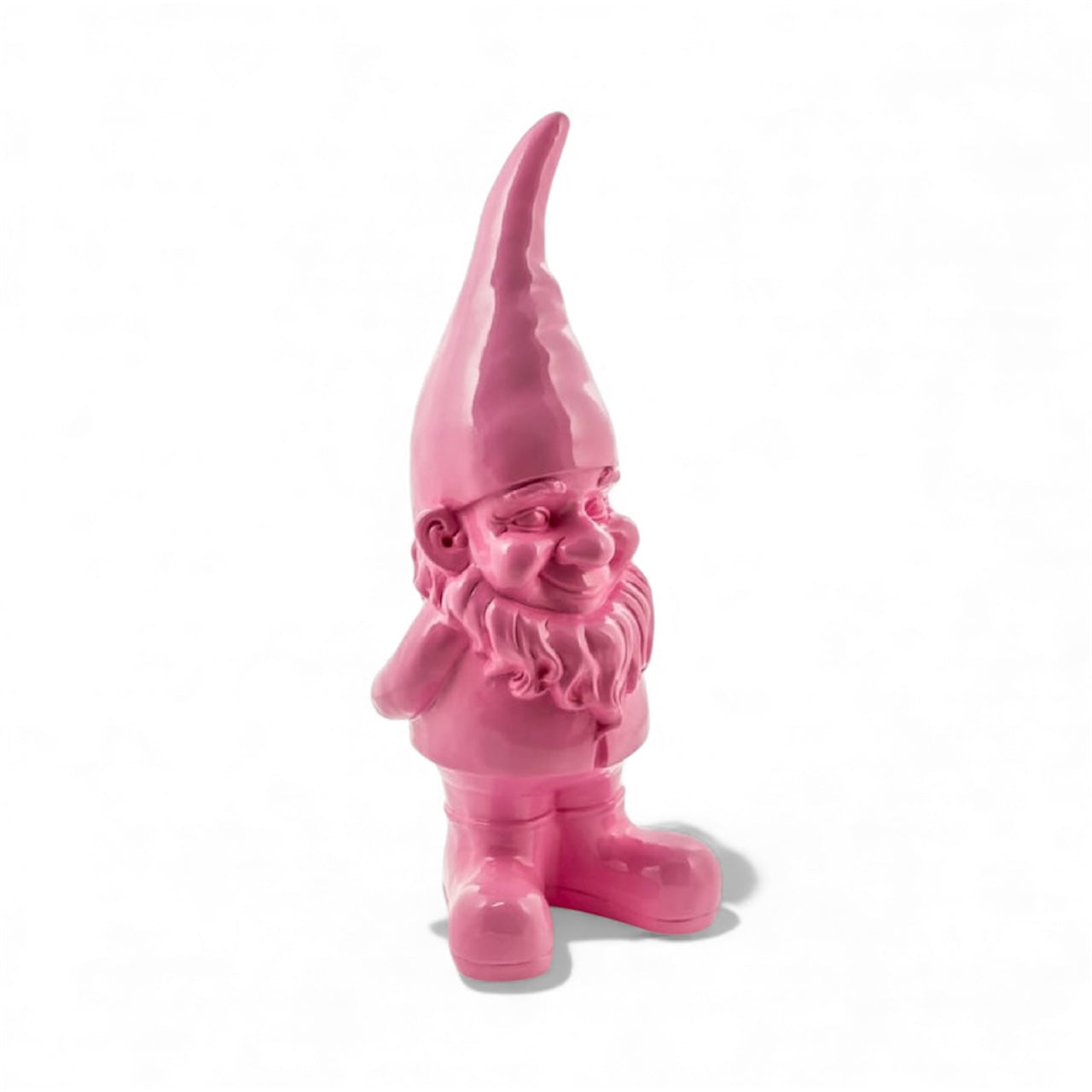 Large Bright Pink Standing Gnome Figure – Fun & Vibrant Garden or Home Decor