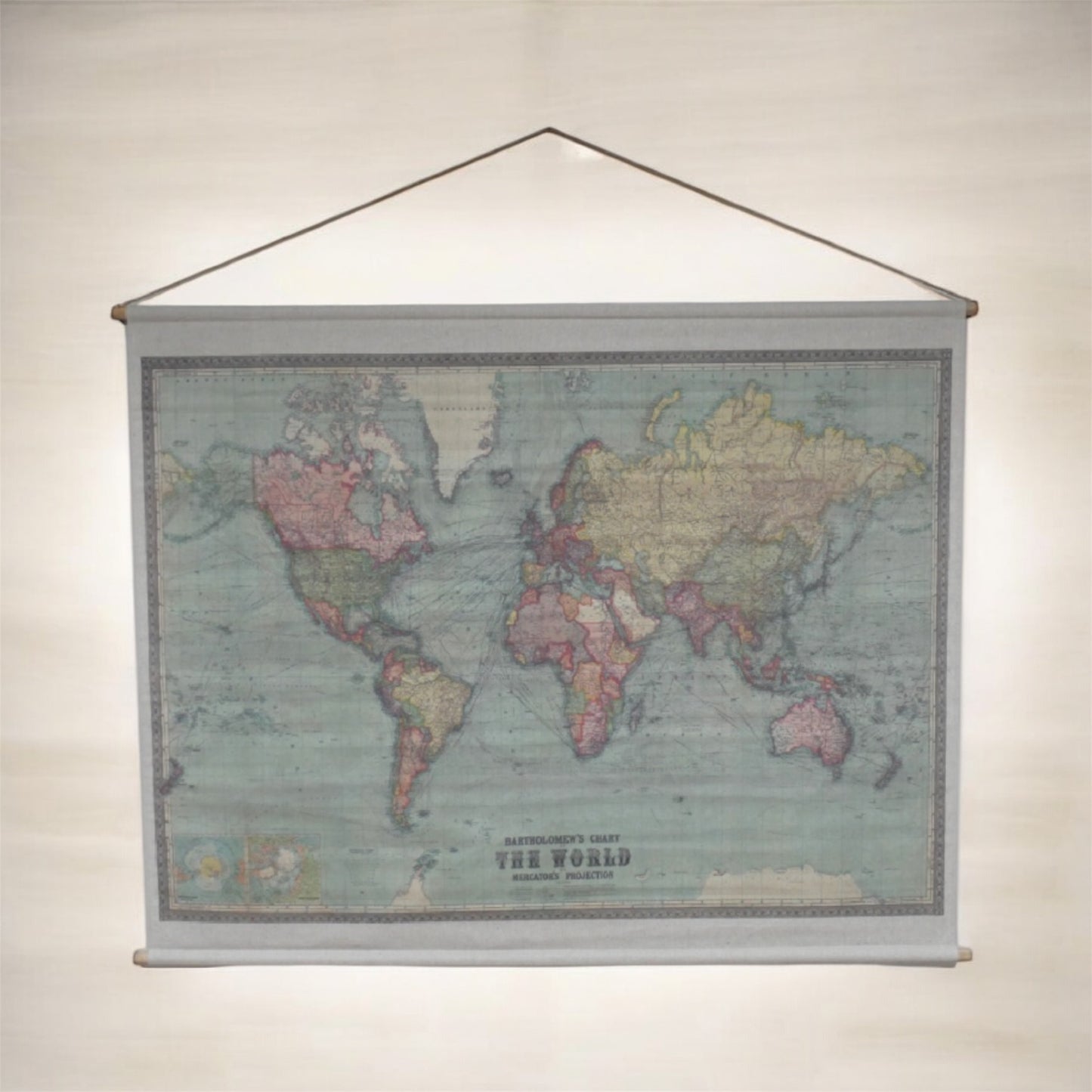 Large World Map Canvas Wall Art – Statement Global Map Print