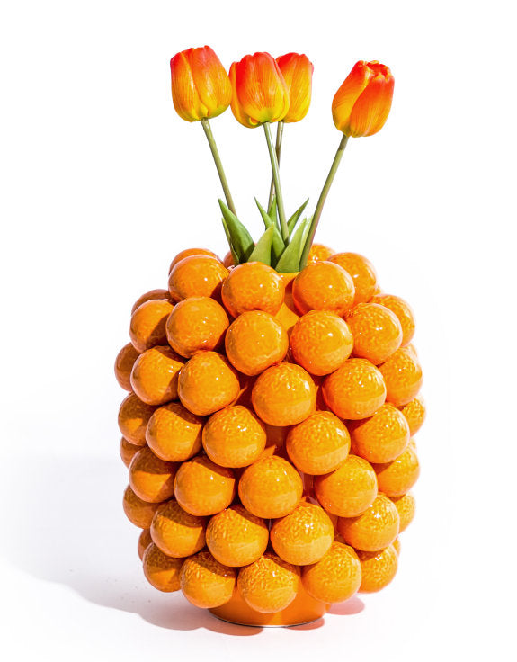 Ceramic Orange Vase – Unique Decorative Fruit-Inspired Vase