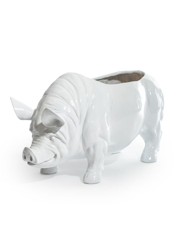 Extra Large Bright White Pig Planter - for Indoor and Outdoor | Sign of the times Stoke