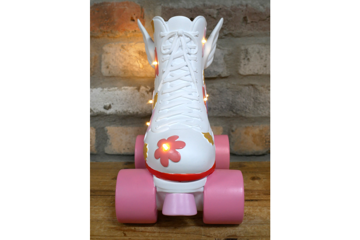 Light-Up Flowered Roller Skates Ornament - Colorful LED Decor for Home or Office