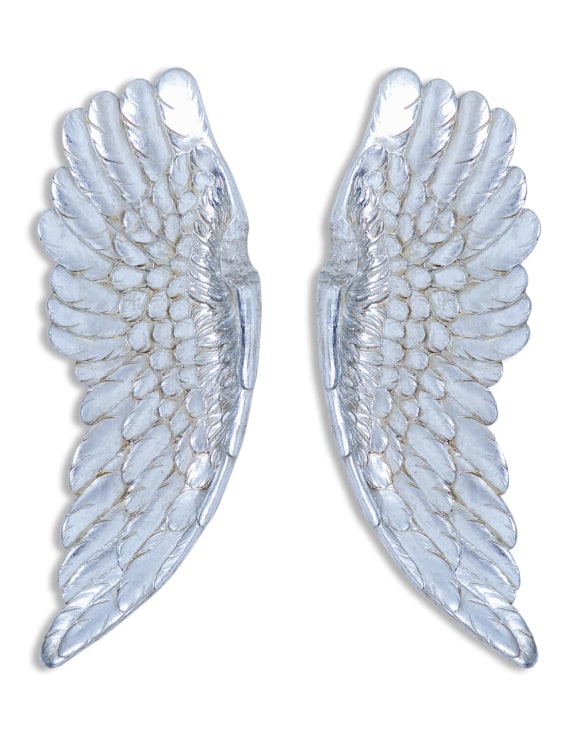 Silver Angel Wings Wall Decor - Elegant Glittering Feathers | Sign of the times Stoke