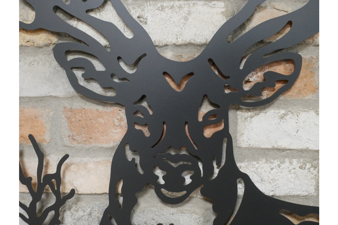 Stags Head Metal Wall Decoration - Elegant Black Wall Art for Outdoor Spaces | Sign of the times Stoke