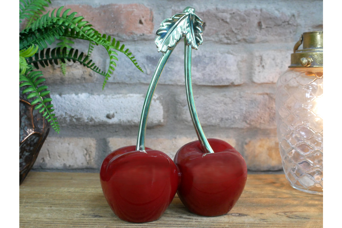 Decorative Cherry Sculpture – Bold Fruit-Inspired Ornament