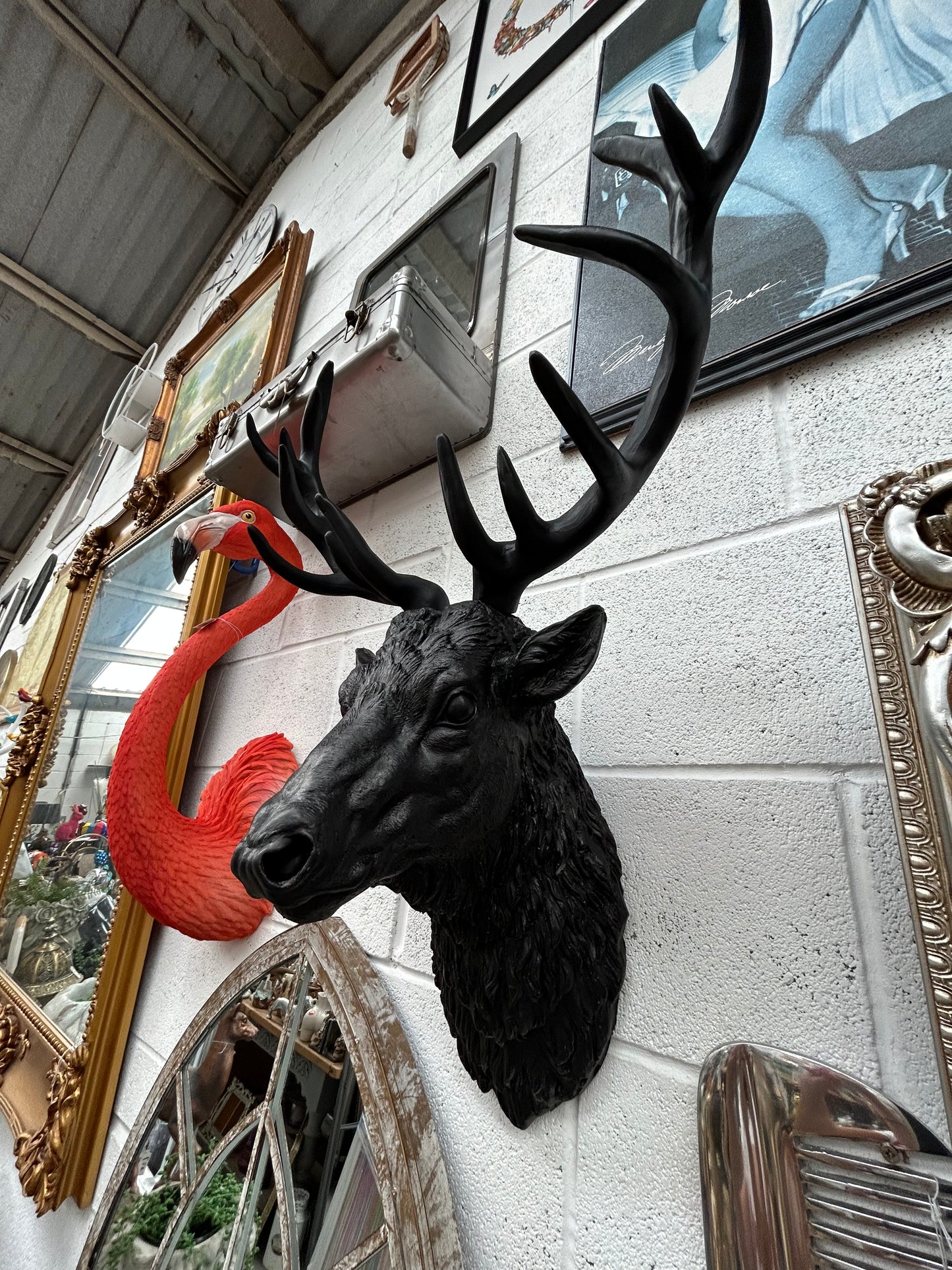 Black Stag Head Wall Mount – Resin Sculpture for Bold Decor | Sign of the times Stoke