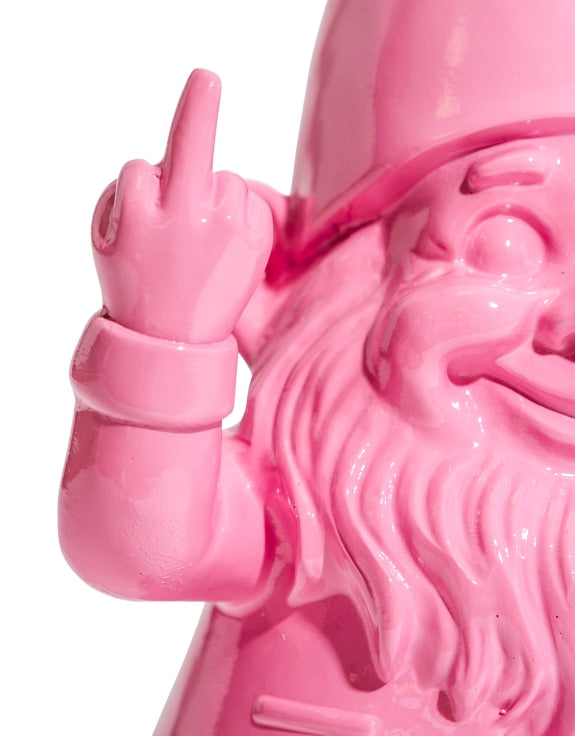 Medium Bright Pink "Naughty Gnome" Figure – Cheeky & Colourful Garden Decor