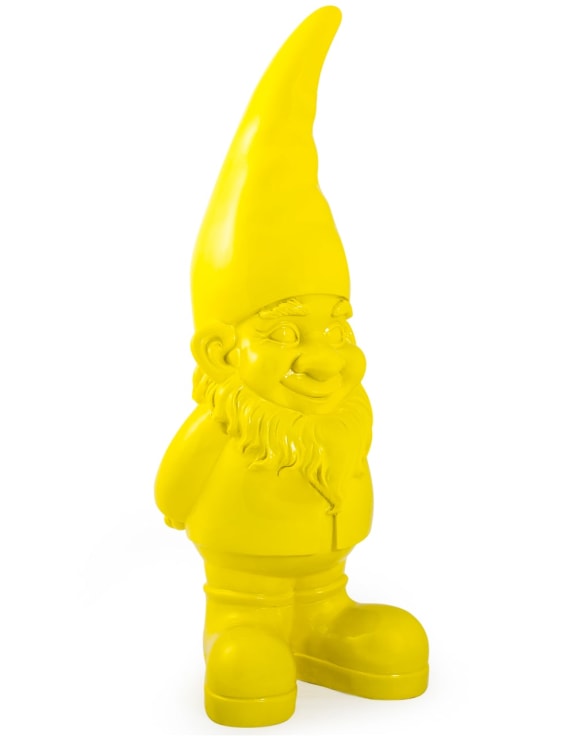 Giant Yellow Standing Gnome Figure - Joyful Garden or Home Decor