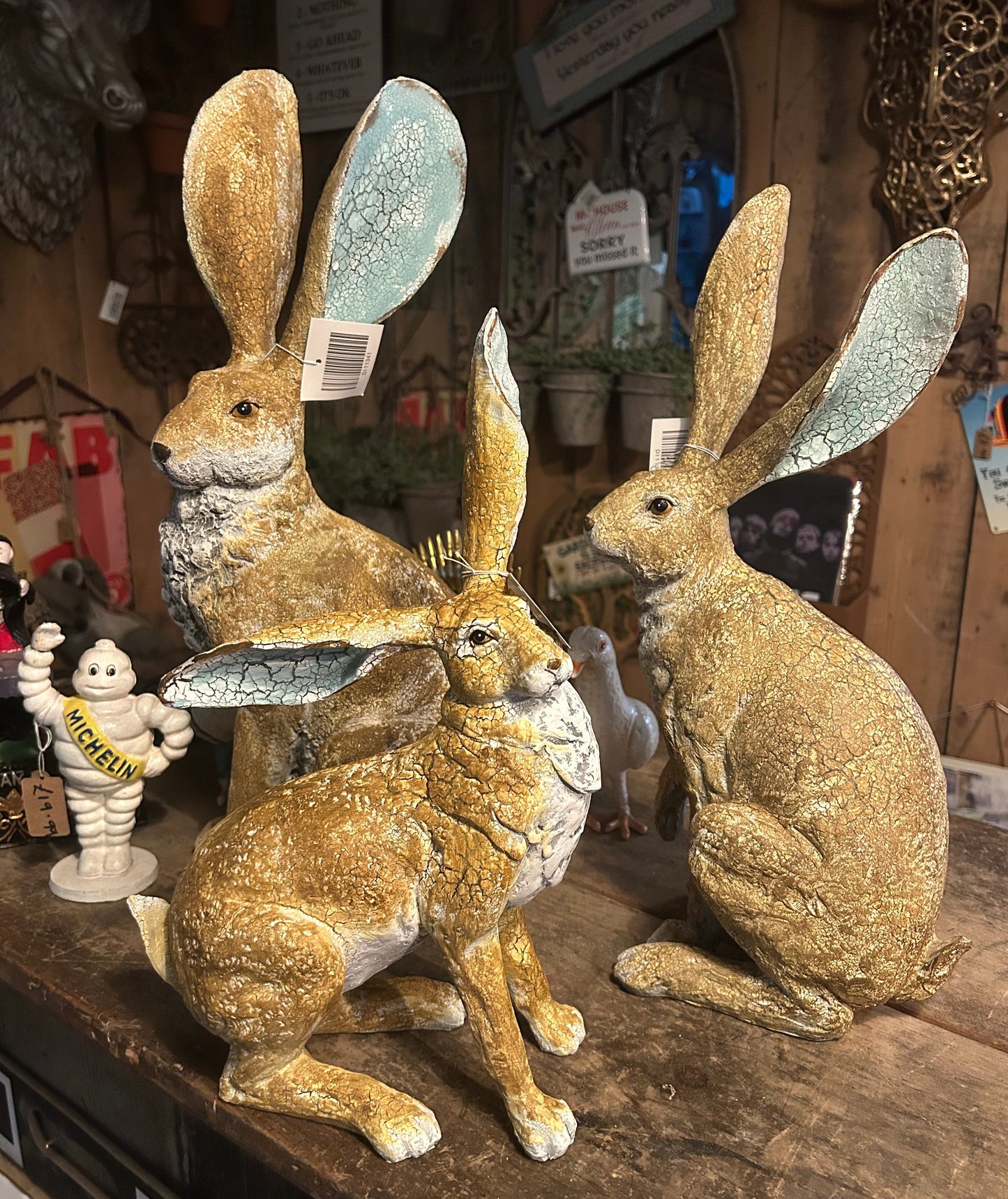 Sitting Hare Sculpture – Delightful Resin Hare Ornament