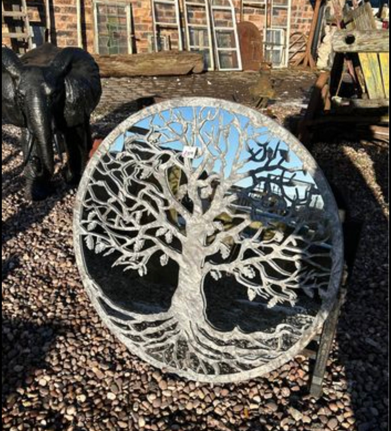 Silver/Grey Tree of Life Mirror - Elegant Metal and Glass Wall Decor | Sign of the times Stoke