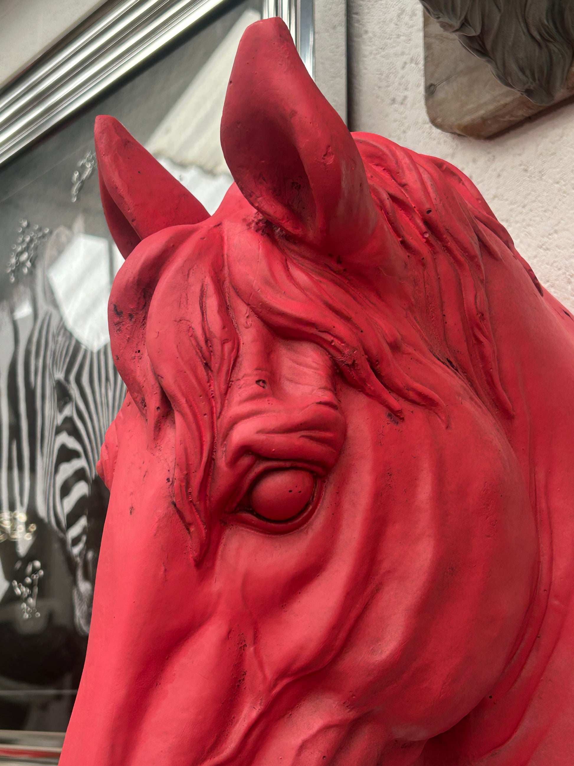 Magenta “Pink Pony” Large Horse Wall Head – Bold Statement Wall Décor | Sign of the times Stoke
