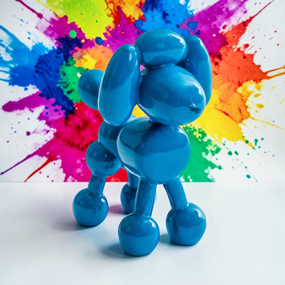 Decorative Blue Balloon Poodle – Modern Dog Sculpture