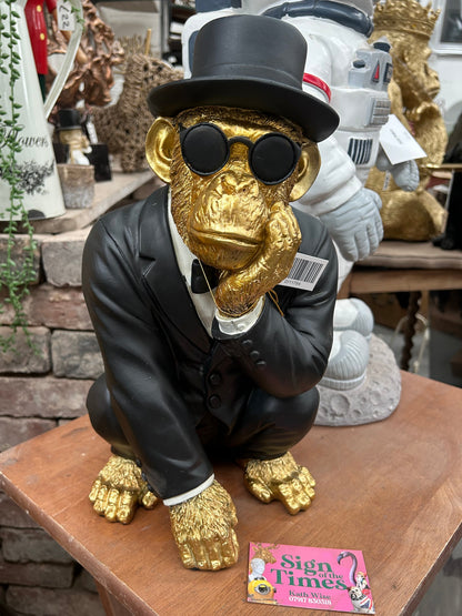 Monkey in a Suit – Quirky Decorative Sculpture
