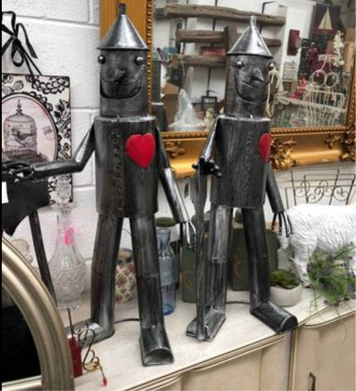 Medium Tin Man Ornament – Charming Steel Metal Sculpture