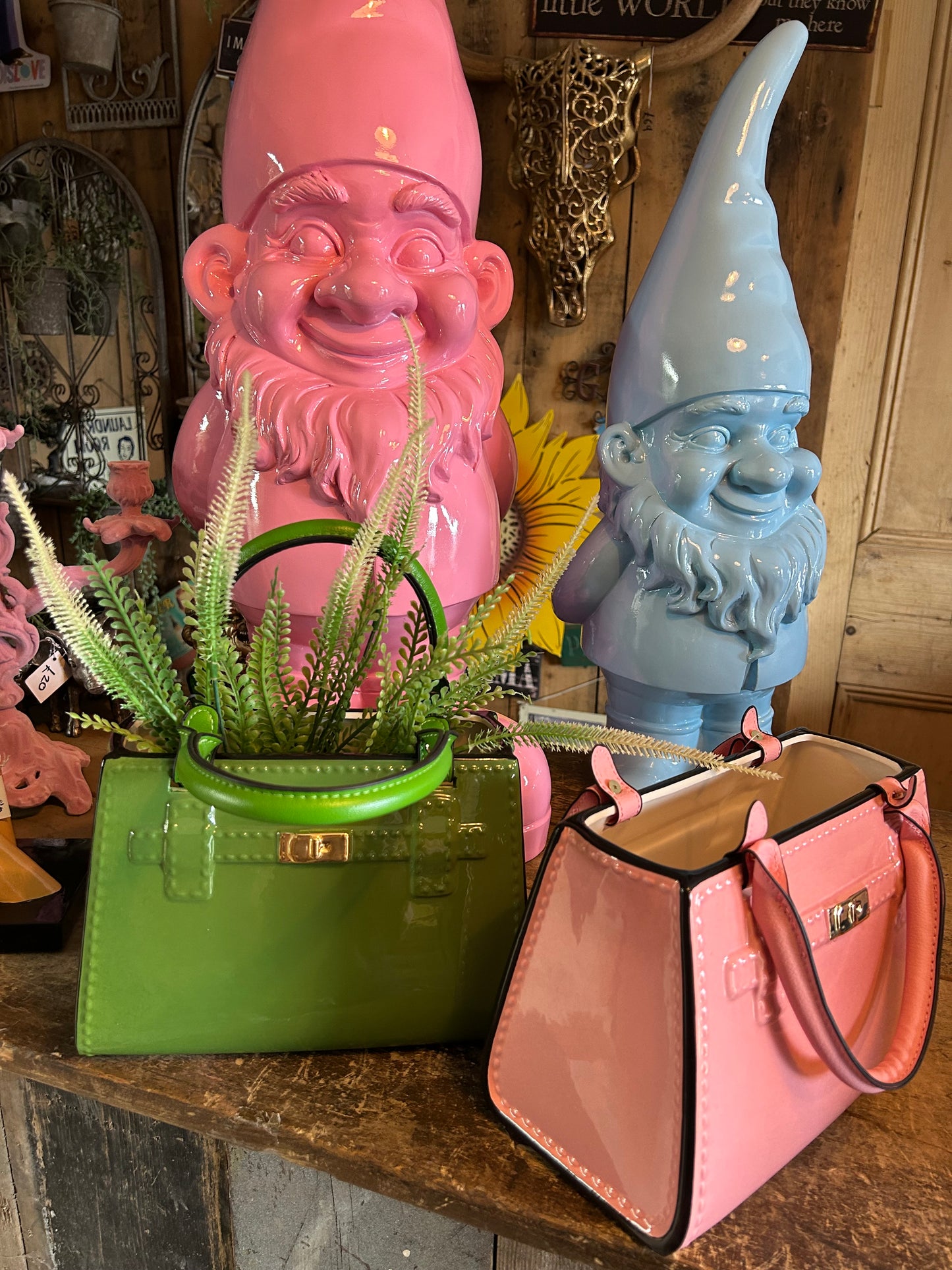 Green Ceramic Handbag Vase – Chic & Playful Statement Decor