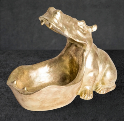Gold Hungry Hippo Storage Bowl - Unique Decorative Organizer
