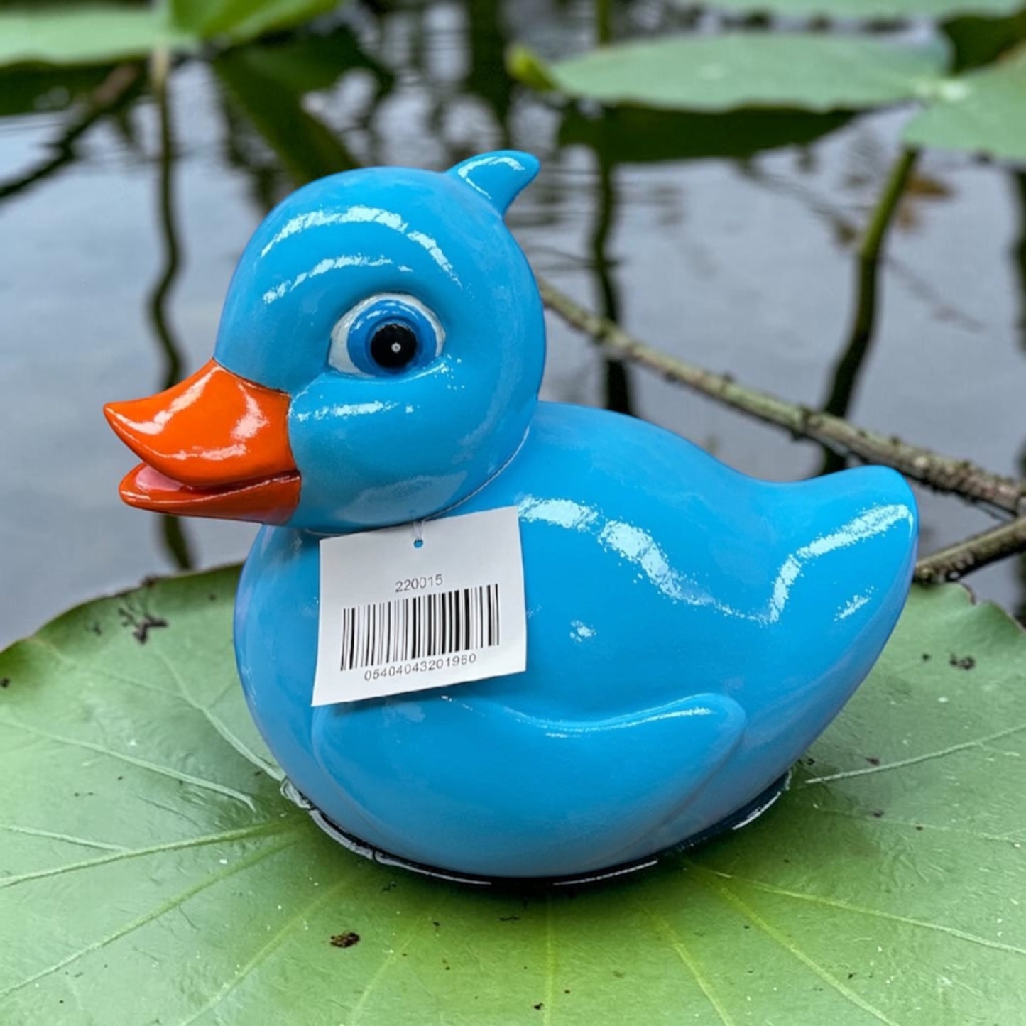 Blue Resin Duck Ornament – Bold Decorative Statement Piece