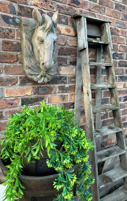 Wall-Mounted Stone-Look Horse Head - Elegant Horse Sculpture for Home Décor