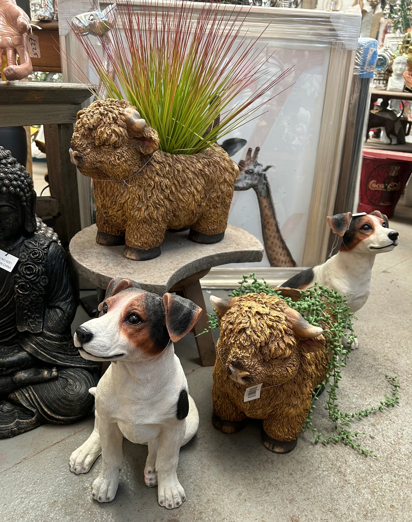 Highland Cow Planter – Rustic Animal Plant Pot