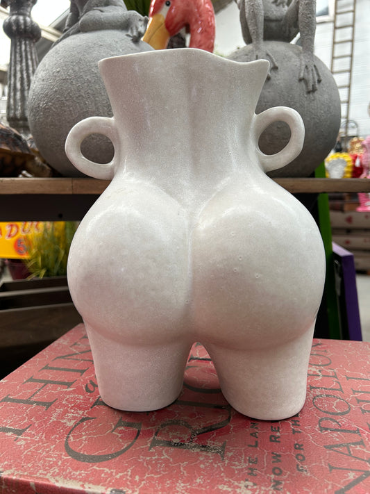 Cream Ceramic Bum Vase | Playful Modern Body-Shaped Home Decor