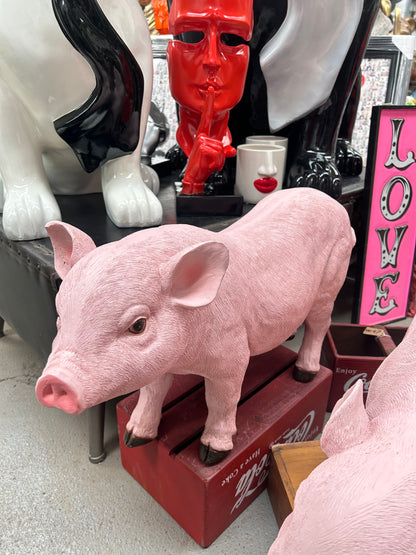 Charming Pig Sculpture – Indoor/Outdoor Decor | Sign of the times Stoke