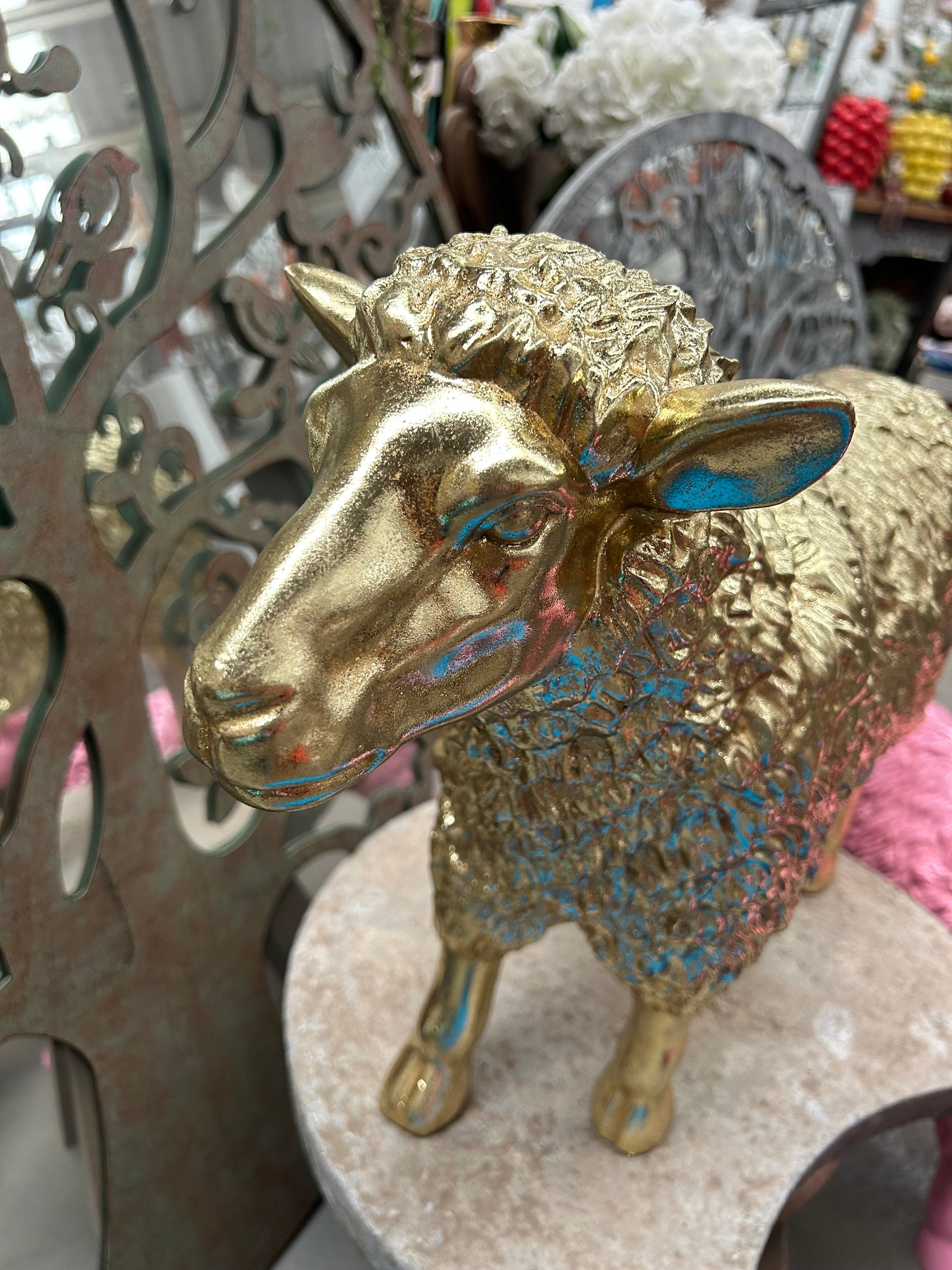 Large Gold Sheep Figure – Luxury Statement Animal Ornament | Sign of the times Stoke
