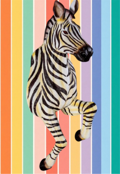 Running Zebra Wall Figure – Large Resin Zebra Sculpture
