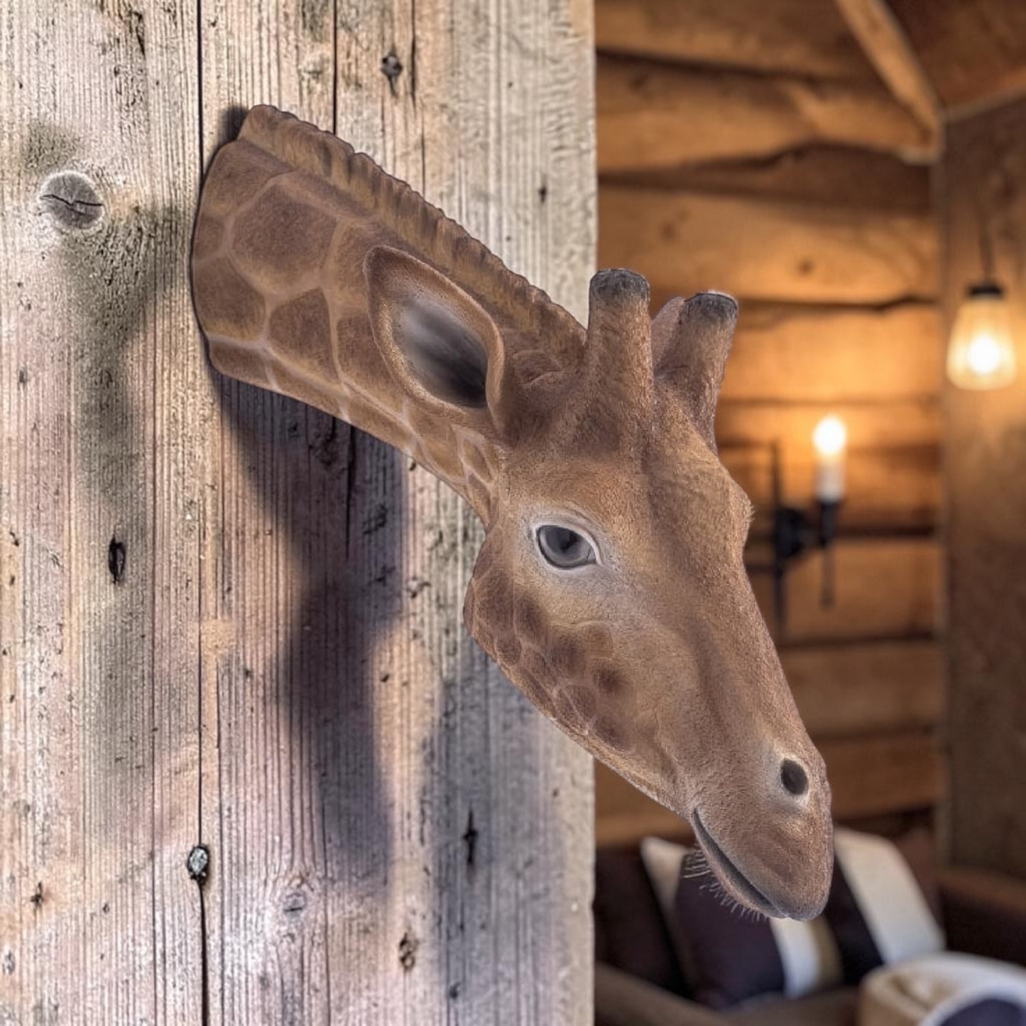 Large Giraffe Wall Head – Eye-Catching Safari Animal Wall Decor