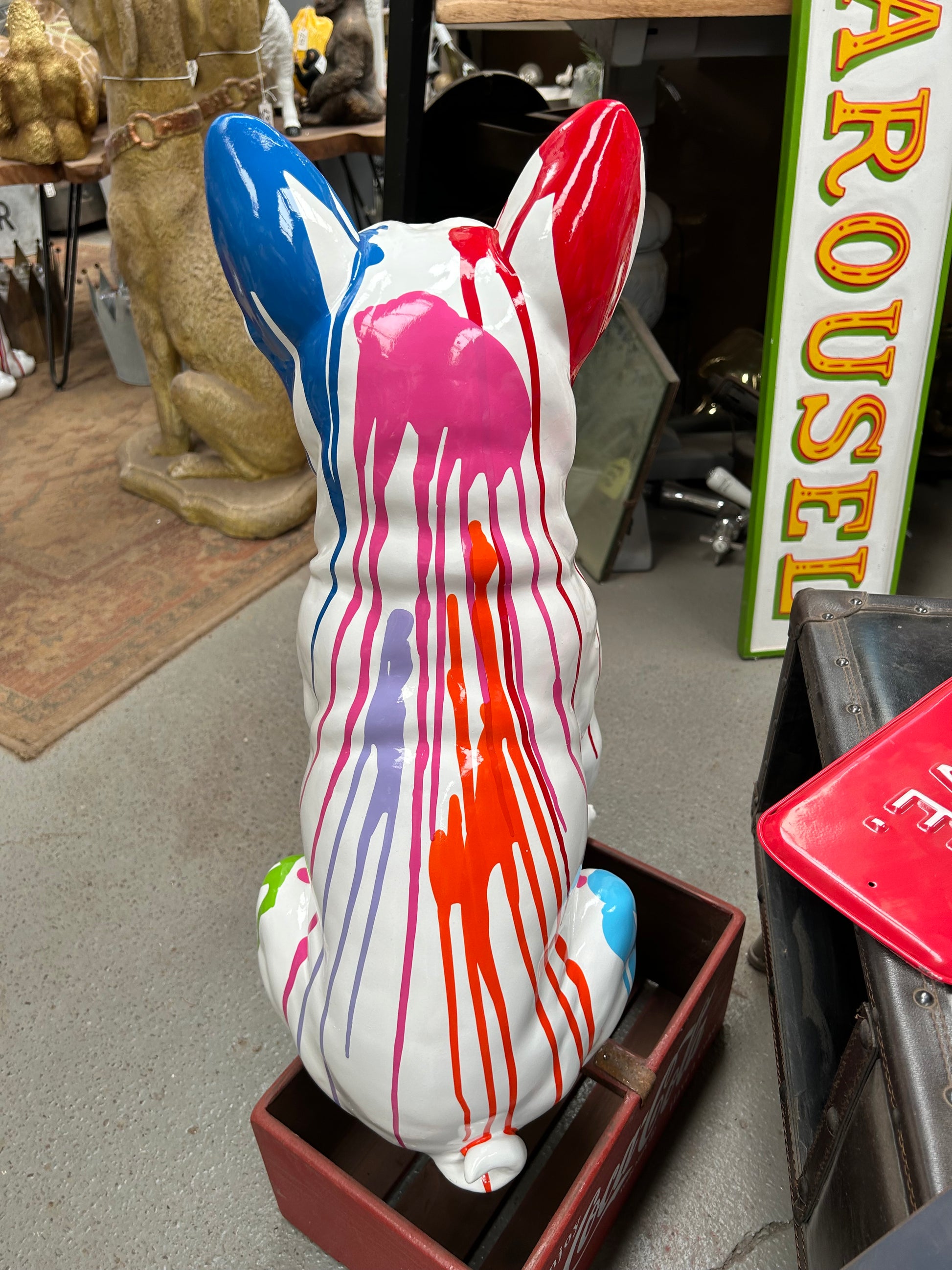 Splash Painted Resin Frenchi Sculpture - Indoor or Outdoor | Sign of the times Stoke