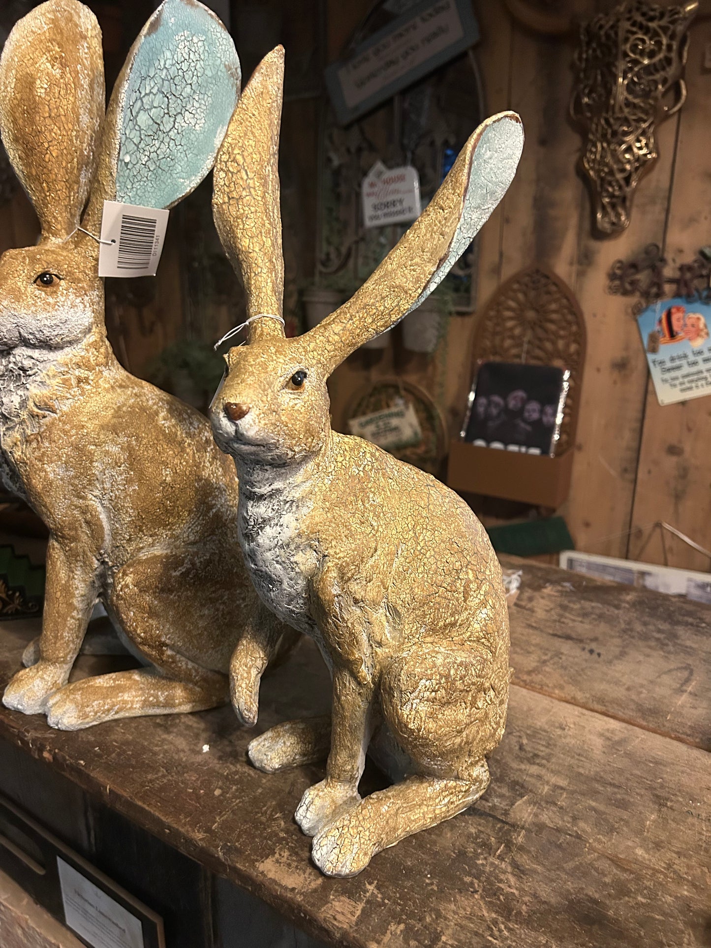 Small Sitting Hare Sculpture – Delightful Resin Hare Ornament