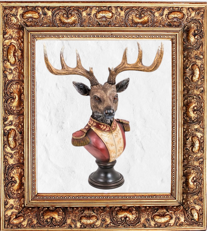 Gentry Stag Bust on round  Base - Regal Resin Sculpture