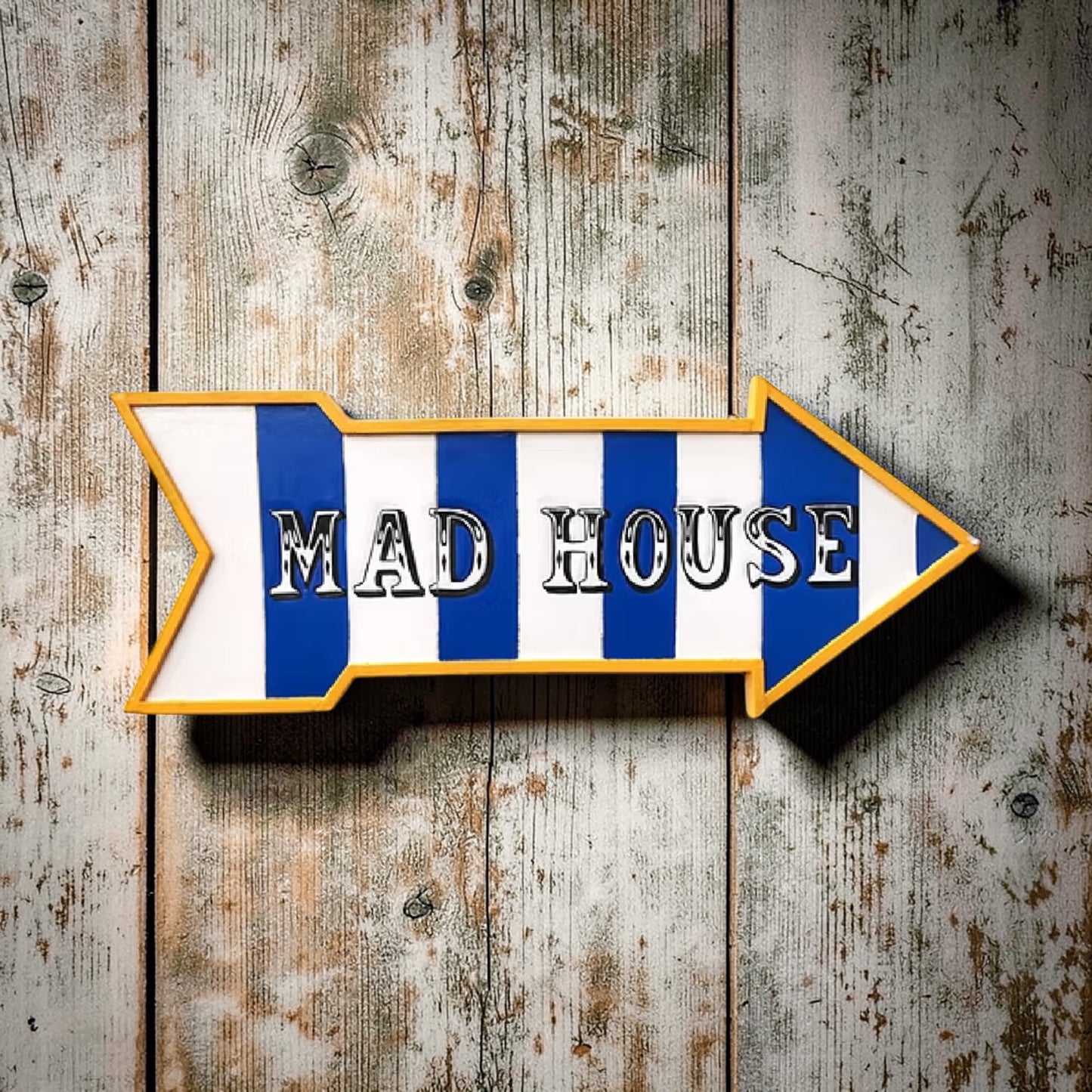 “Mad House” Sign – Hand Painted MDF Wall Décor