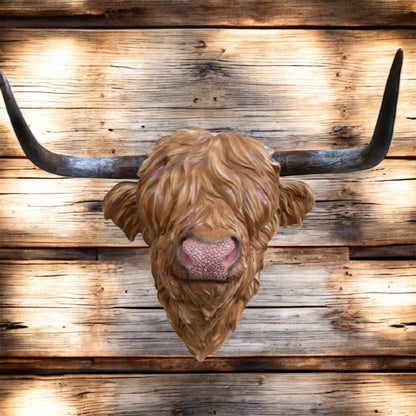 Resin Cow Wall Head | Rustic Farmhouse-Style Animal Wall Decor