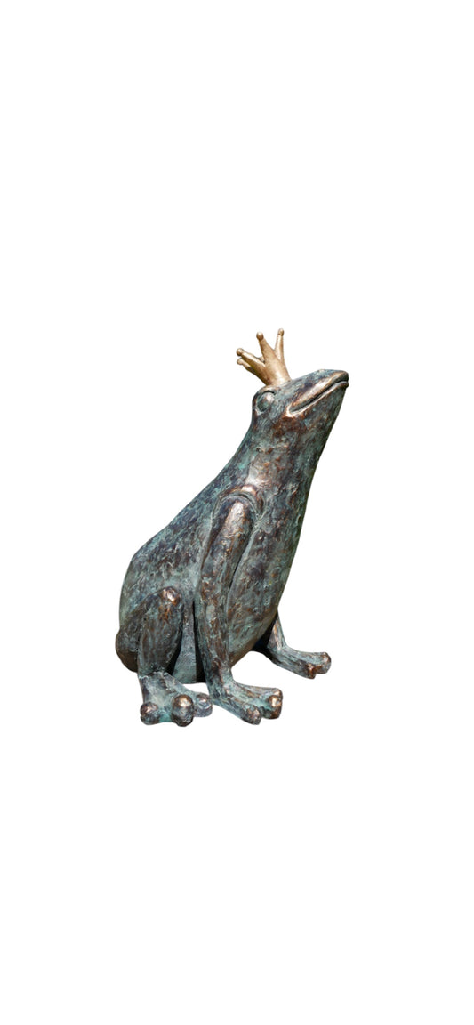 Prince Frog Sculpture - Charming Resin Frog for Indoor or Outdoor Decor